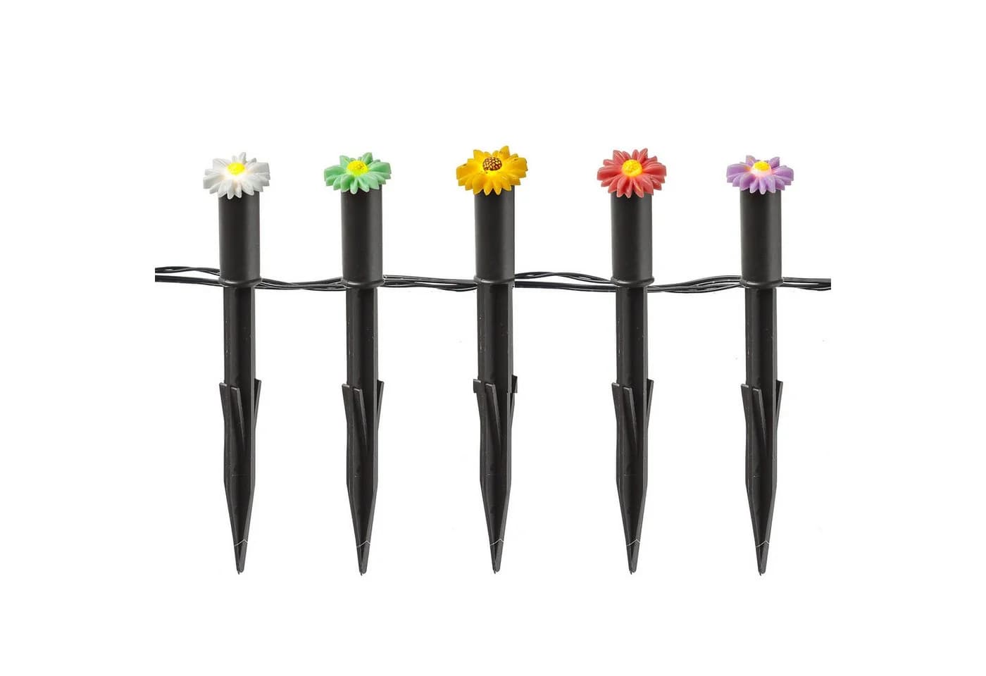 MARELIDA LED Solar Lichterkette Blumen 5-teilig Gartenstecker warmweiß - Bild 4