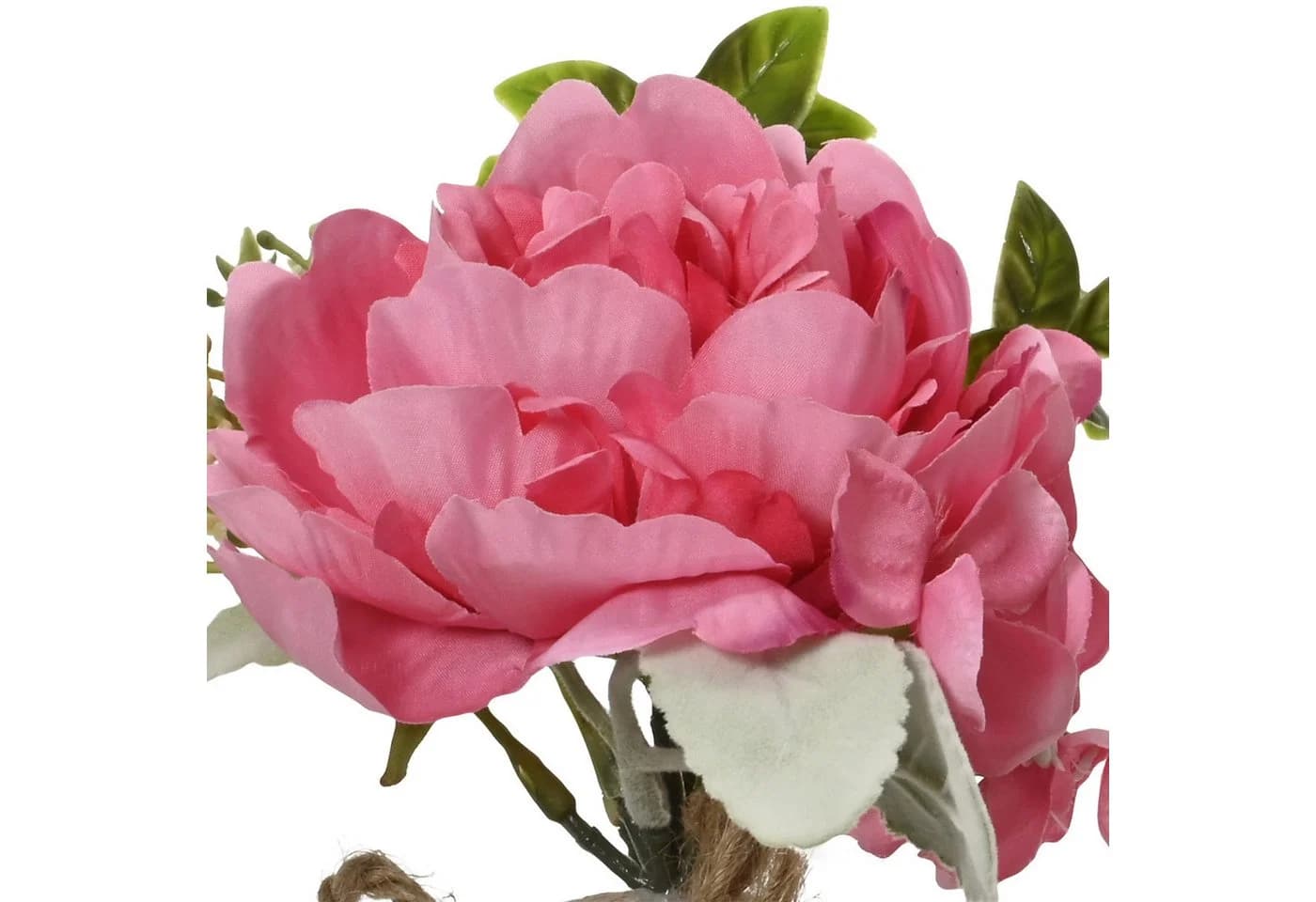 Kunstblumenstrauß Pfingstrose und Hortensie in Mini Glasvase Pink MARELIDA - Bild 3