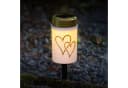 MARELIDA LED Solar Grabkerze Herz Weiß/Gold mit Lichtsensor Bild 3