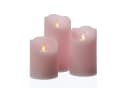 MARELIDA LED-Kerze mit beweglicher Flamme Echtwachs Rustik-Optik Timer rosa Bild 4