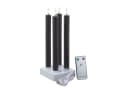 MARELIDA LED Stabkerzen LISA 4er Set Grau mit Ladestation Bild 1
