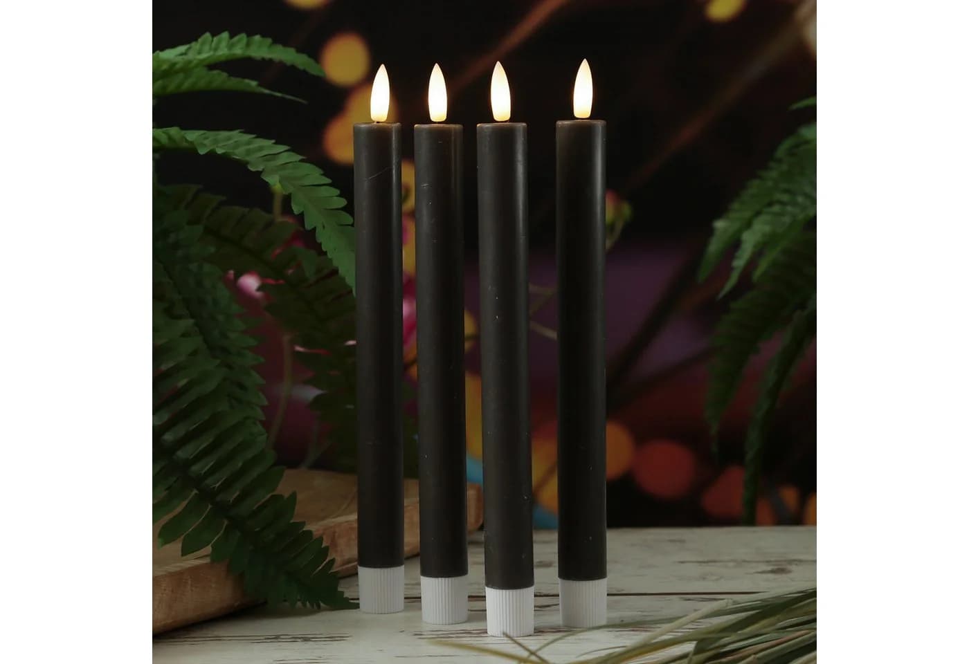 MARELIDA LED Stabkerzen LISA 4er Set Grau mit Ladestation - Bild 3