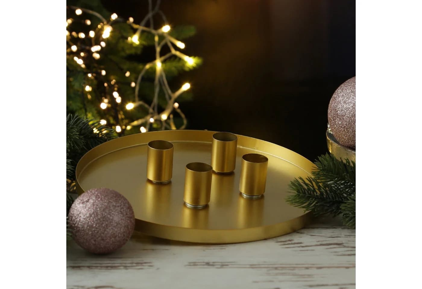 MARELIDA Kerzentablett mit magnetischen Haltern Gold - Bild 3