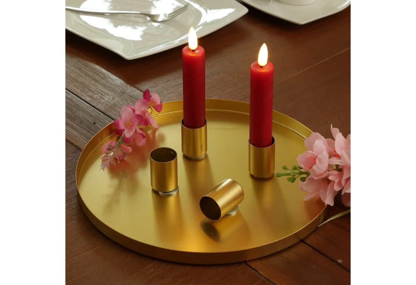 MARELIDA Kerzentablett mit magnetischen Haltern Gold - Bild 4