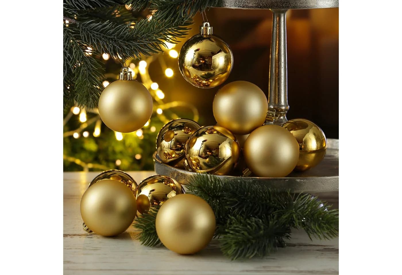 MARELIDA Weihnachtsbaumkugeln 6cm Gold 12er Set