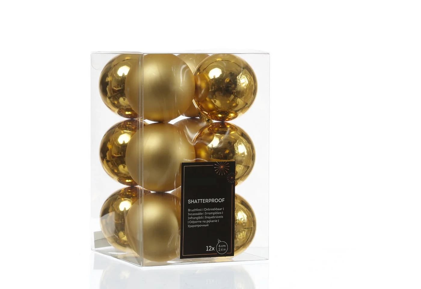 MARELIDA Weihnachtsbaumkugeln 6cm Gold 12er Set - Bild 2