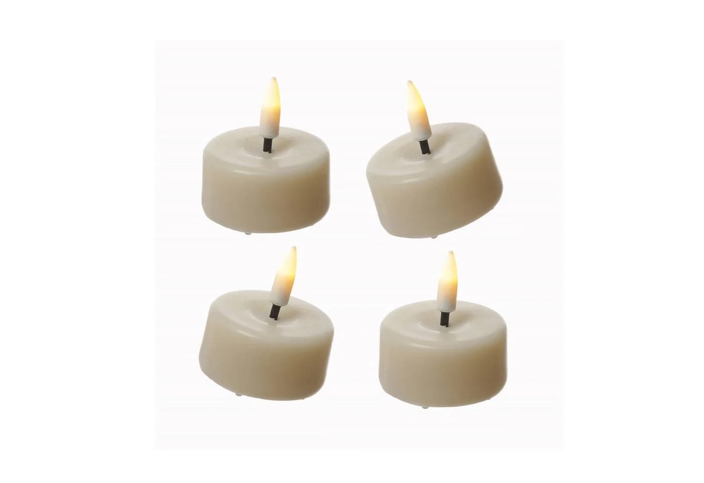 Deluxe Homeart LED Mini Teelichter Mia Creme 4-tlg. Flackernd mit Batterien