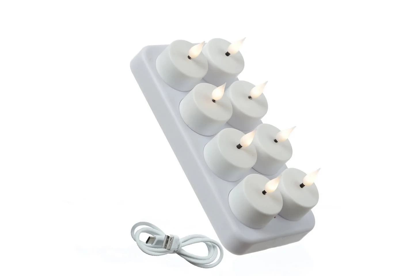Adilina LED Teelichter 8er Set Flackernd Wiederaufladbar