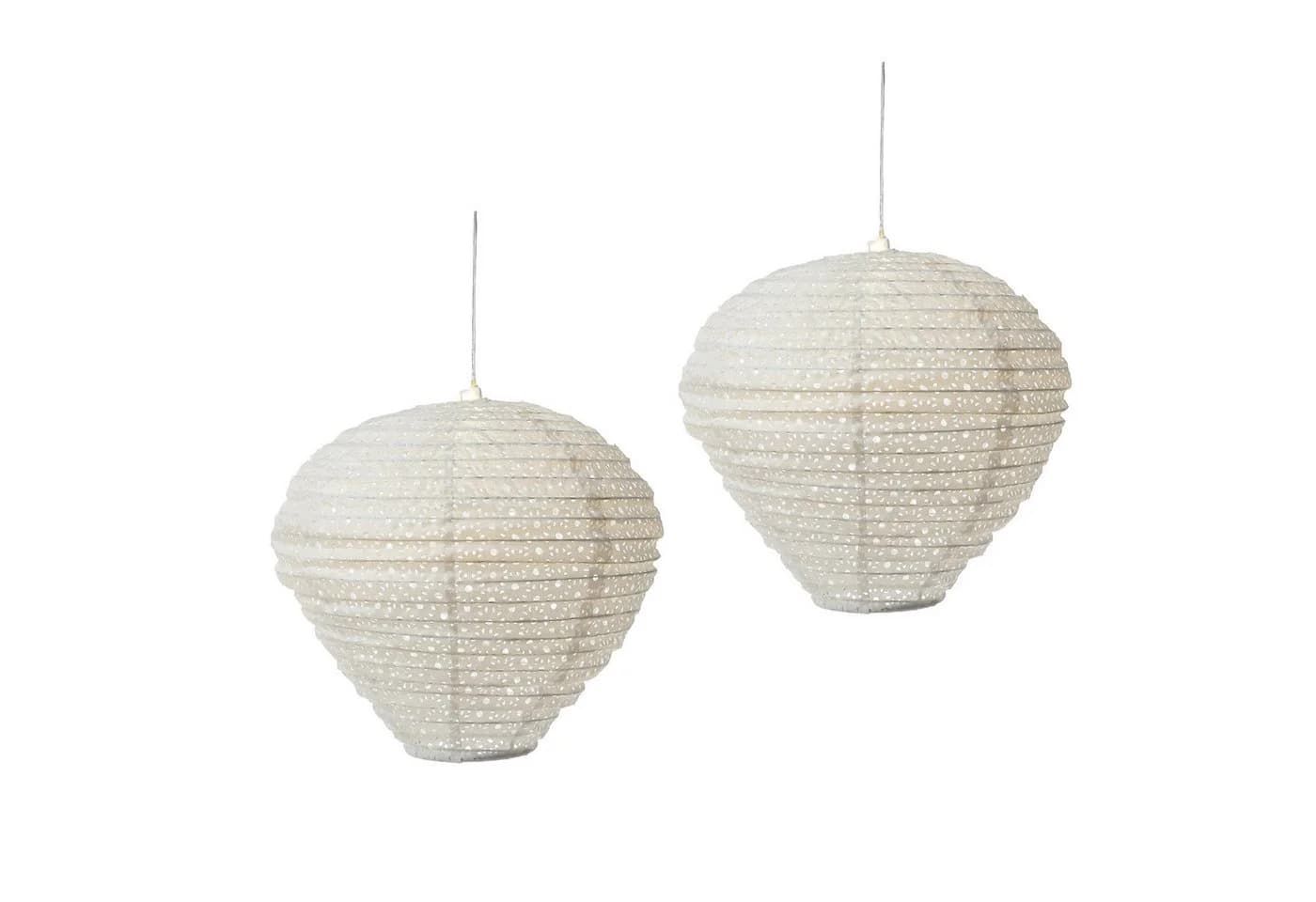 MARELIDA LED Solar Lampion 2er Set Weiß Ballonform Garten