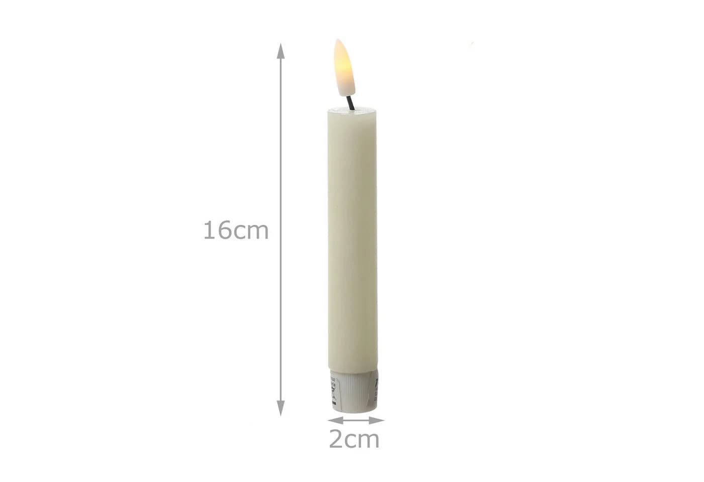 Adilina LED-Kerze LED Stabkerzen Tafelkerzen Dinner Spitzkerzen rustikal 16cm creme 2St - Bild 4