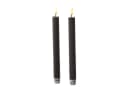 Adilina LED Stabkerzen Schwarz 24cm 2er Set mit Timer Bild 1