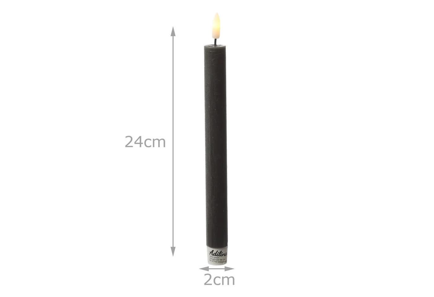 Adilina LED Stabkerzen Schwarz 24cm 2er Set mit Timer - Bild 5