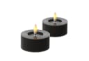 Adilina LED-Kerze LED Maxi Teelichter Lina Rustik Optik Echtwachs D: 7cm schwarz 2er Set Bild 1