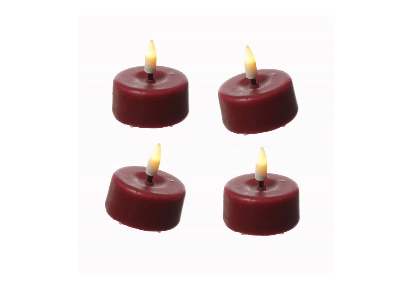 Deluxe Homeart LED Mini Teelichter 4-tlg. Rot mit Echtwachs