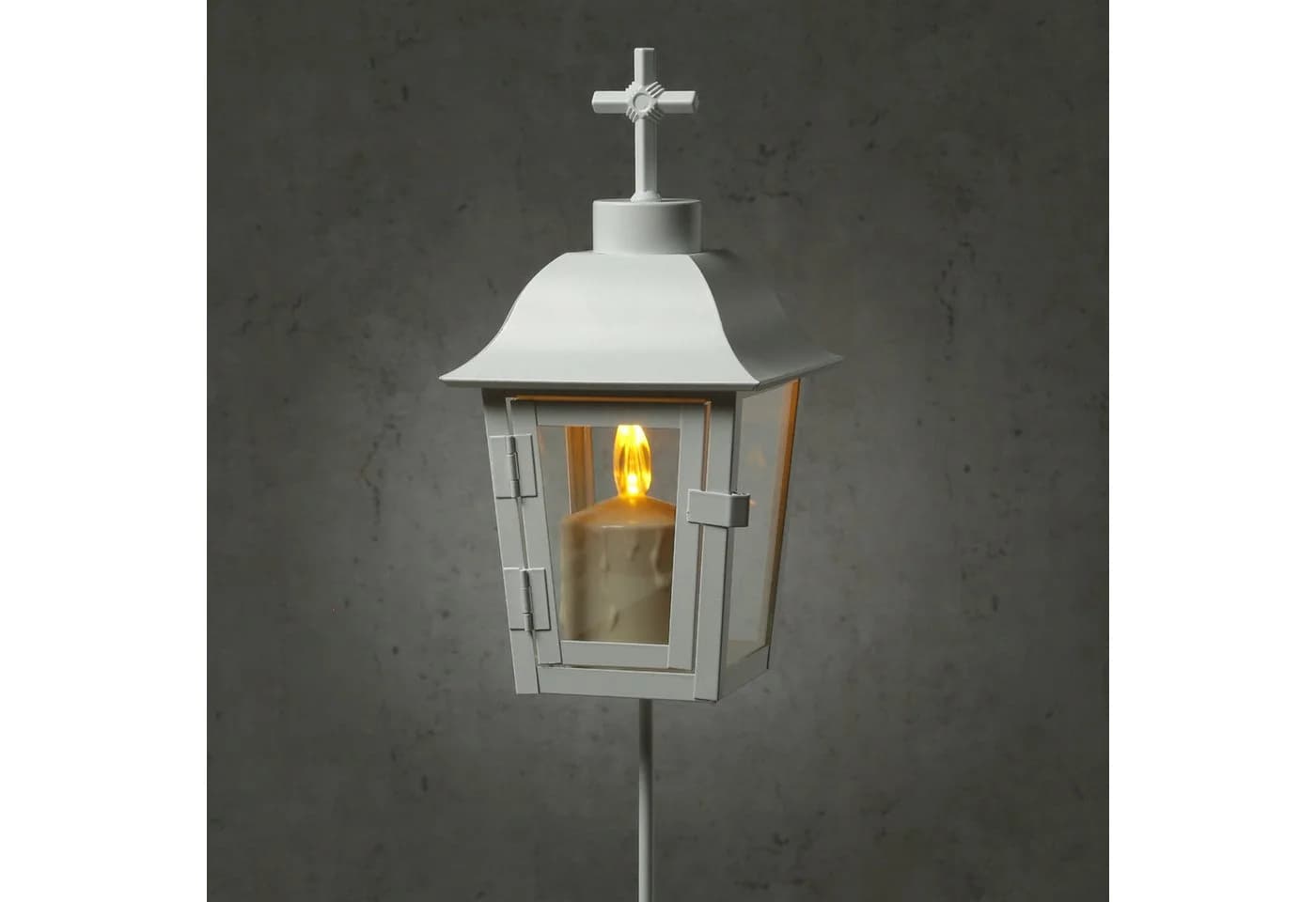 MARELIDA LED Laterne Grablaterne mit LED Kerze Grablicht Wechselbare Spitzen - Bild 3