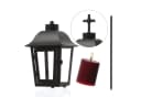 MARELIDA LED Laterne Grablaterne mit Mini LED Kerze Grablicht Bild 2