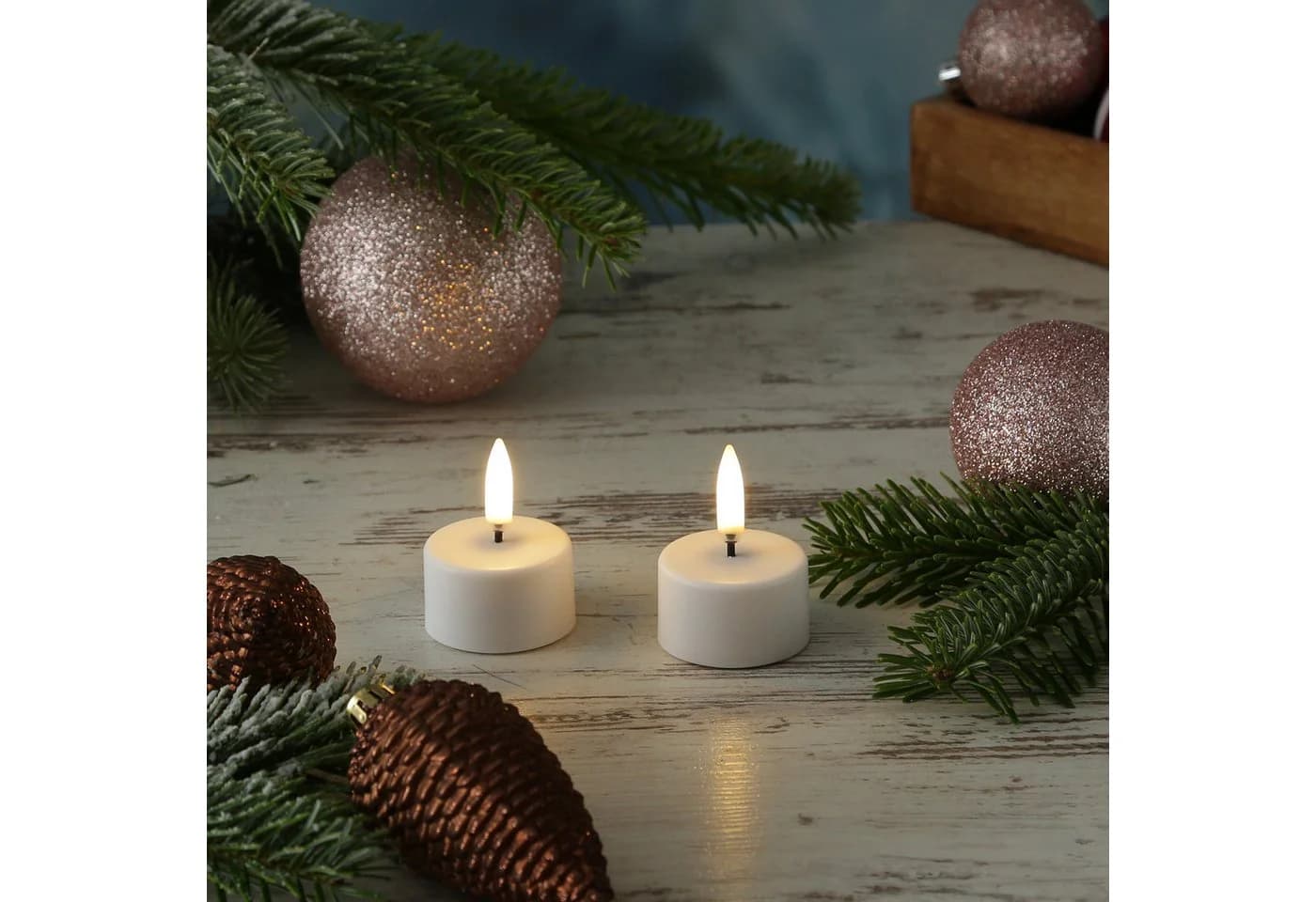UYUNI Lighting LED-Kerze LED Mini Teelichter 2 Stück aufladbar 4cm Timer Außen Feier Tischdeko - Bild 2