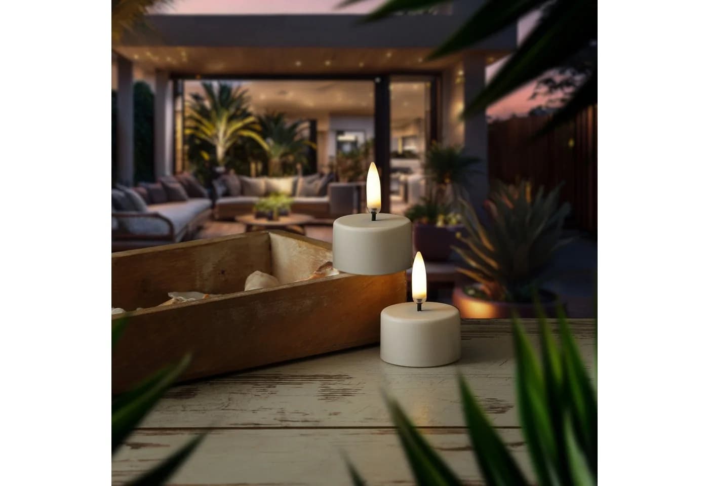 UYUNI Lighting LED-Kerze LED Mini Teelichter 2 Stück aufladbar 4cm Timer Außen Feier Tischdeko - Bild 3