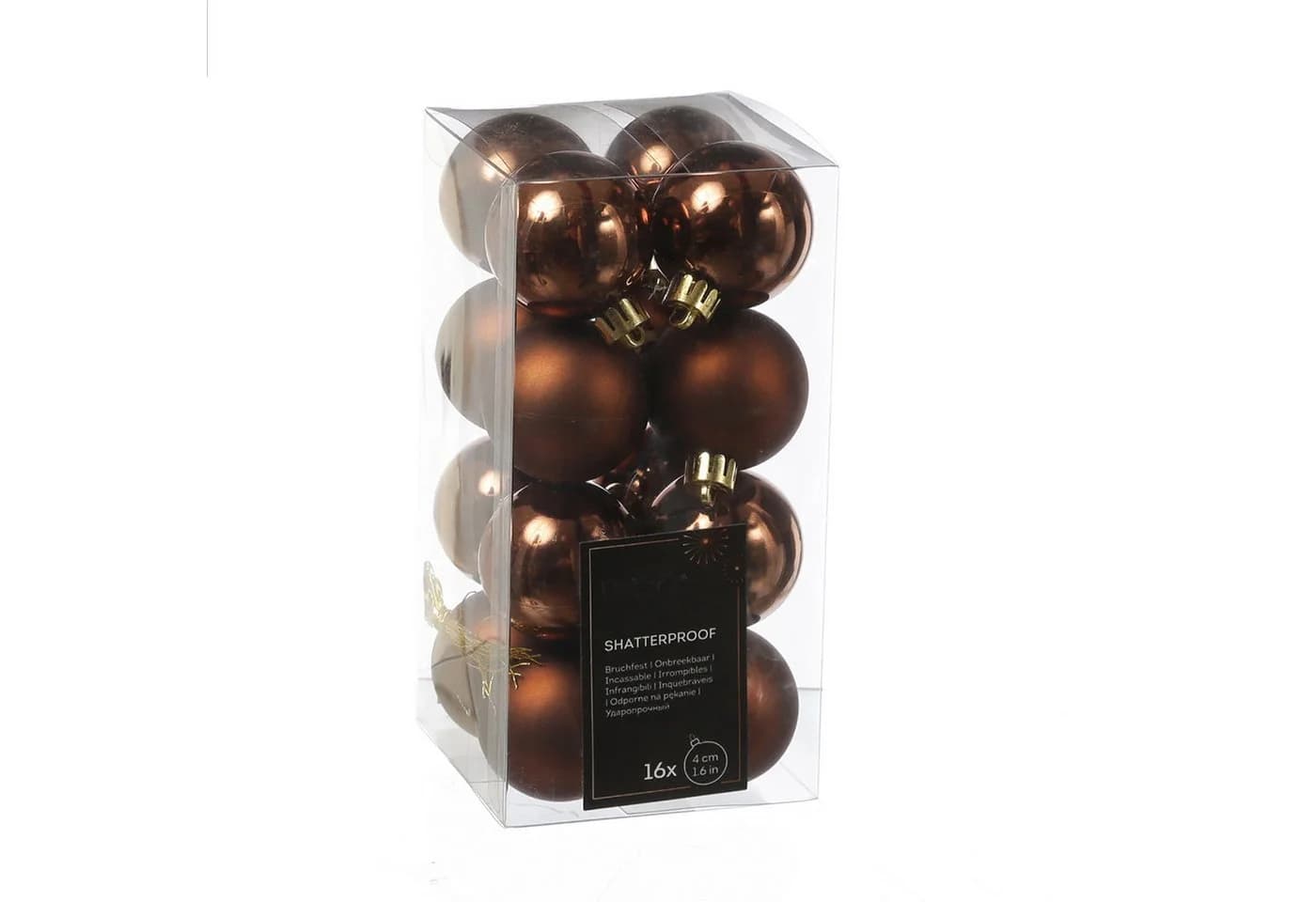 MARELIDA Weihnachtsbaumkugeln 16er Set Braun Kunststoff - Bild 2