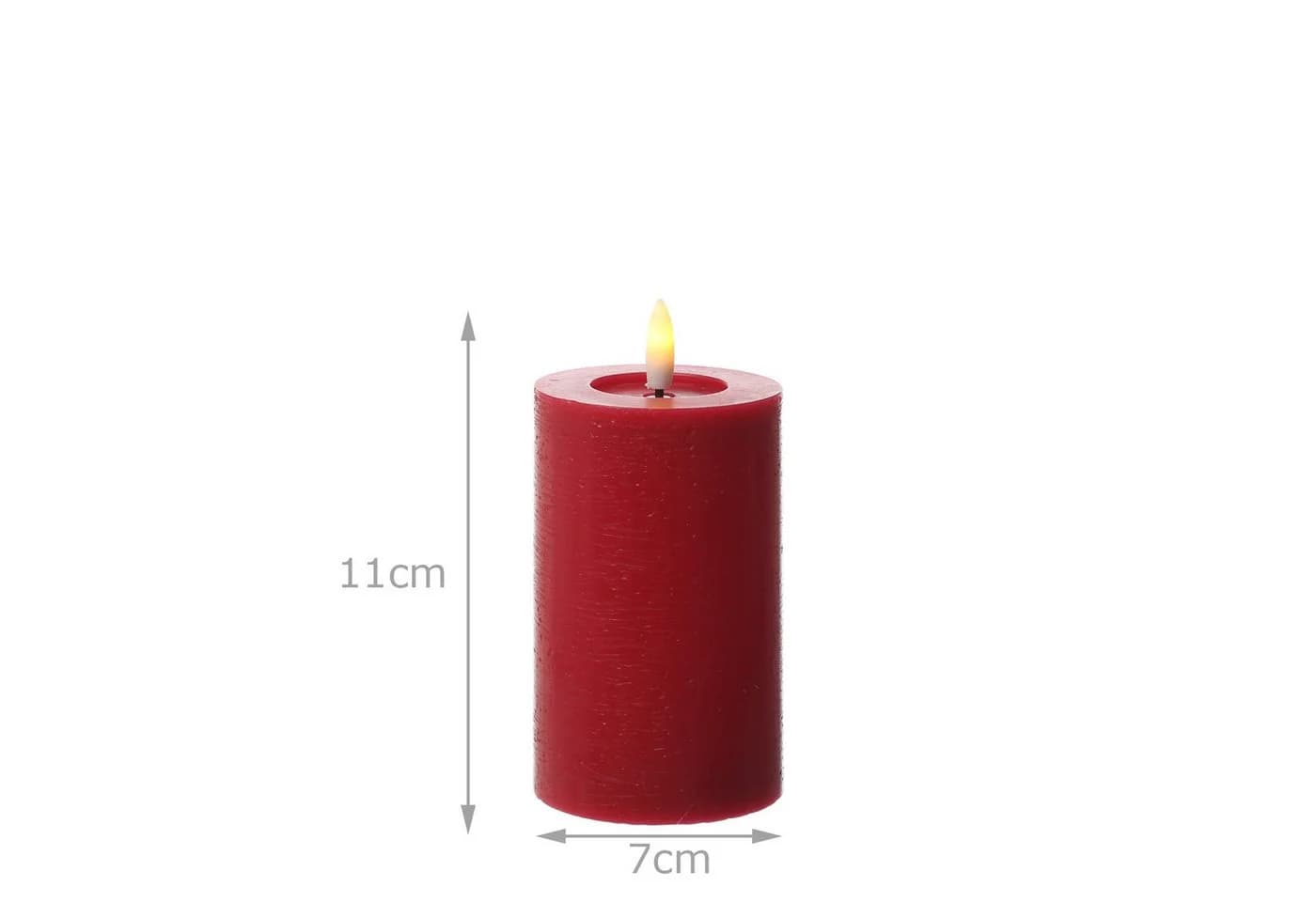 Adilina LED-Kerzenset LINA Rot Rustik 4er Set Timer - Bild 3