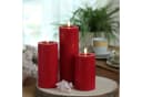 Adilina LED-Kerze Kerzenset LINA Rustik Optik für Adventskranz 3 Größen Timer rot 3St Bild 2