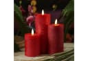 Adilina LED-Kerze Kerzenset LINA Rustik Optik für Adventskranz 3 Größen Timer rot 3St Bild 3