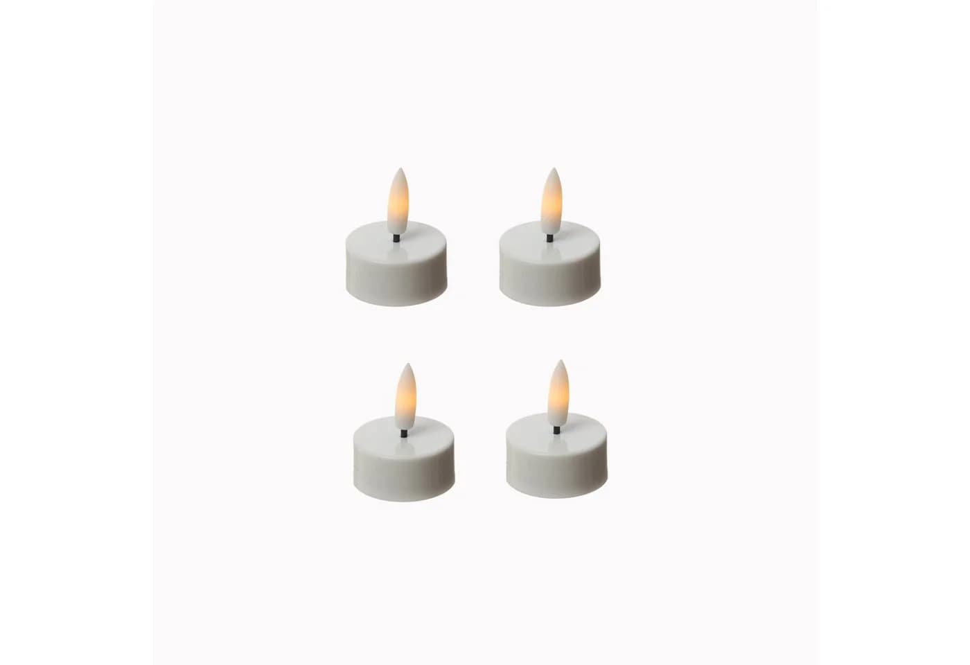 Adilina LED-Kerze LED Teelichter mit Batterien Timer flackernd D: 3,8cm weiß 4er Set