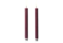 Adilina LED-Stabkerzen 24cm Bordeauxrot Echtwachs Rustikal 2er Set Bild 1
