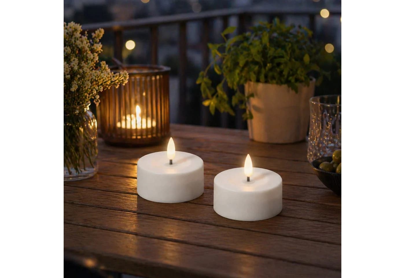 MARELIDA LED Solar Maxi Teelichter Weiß 2er Set - Bild 3