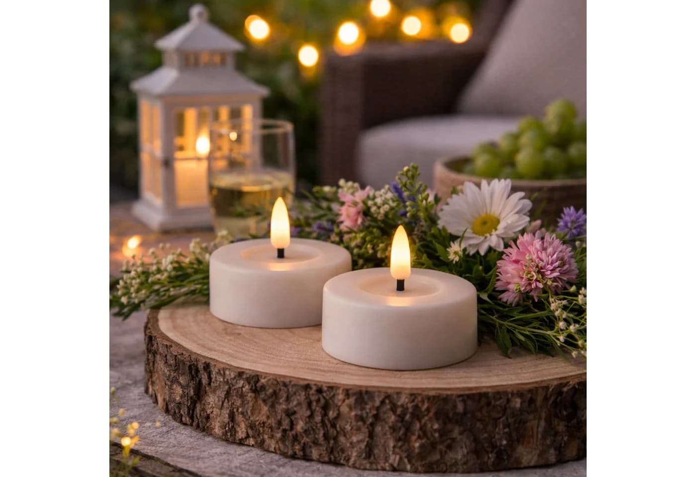 MARELIDA LED-Kerze Teelichter XL Weiß 2er Set mit Timer - Bild 2