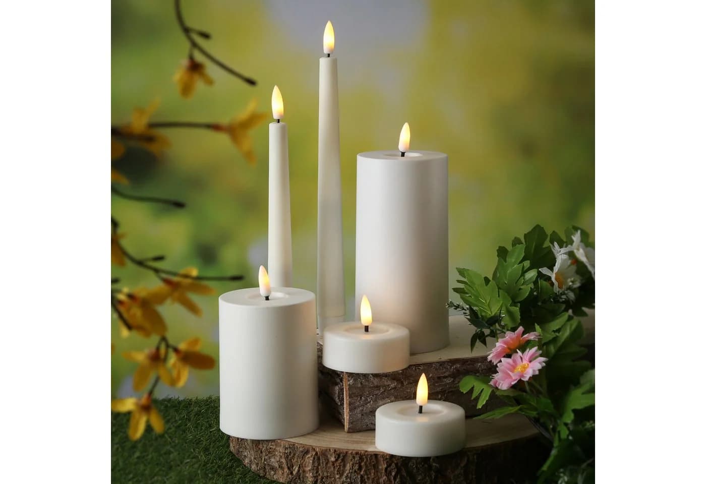 MARELIDA LED-Kerze Teelichter XL Weiß 2er Set mit Timer - Bild 5