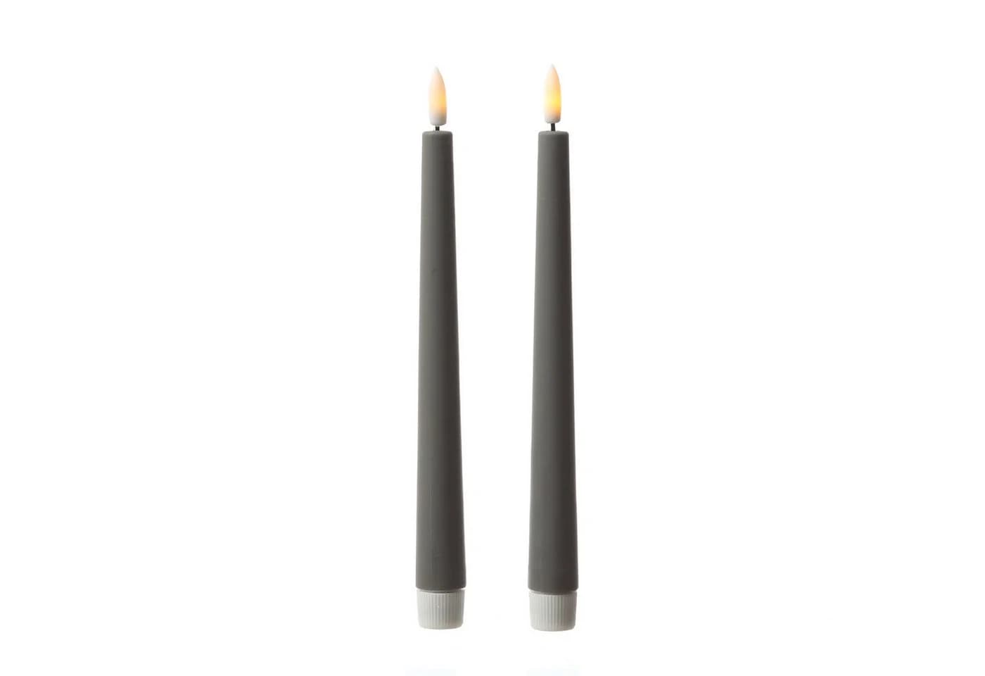 MARELIDA LED-Stabkerzen 2er Set Grau mit Timer