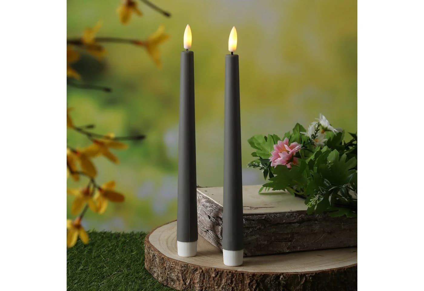 MARELIDA LED-Stabkerzen 2er Set Grau mit Timer - Bild 3
