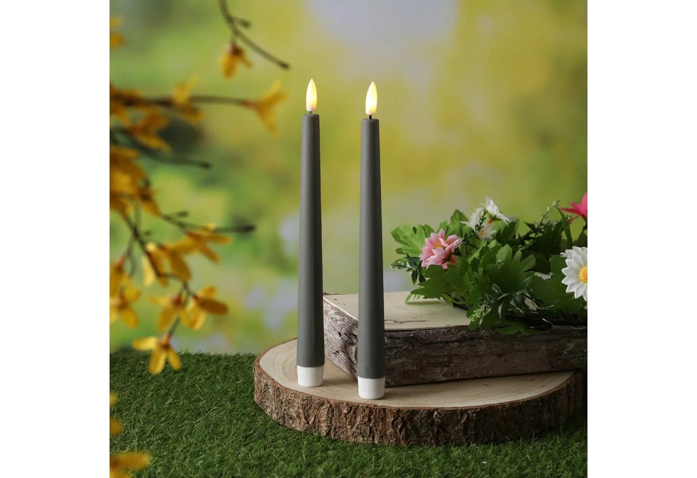 MARELIDA LED-Stabkerzen 2er Set Grau mit Timer - Bild 4