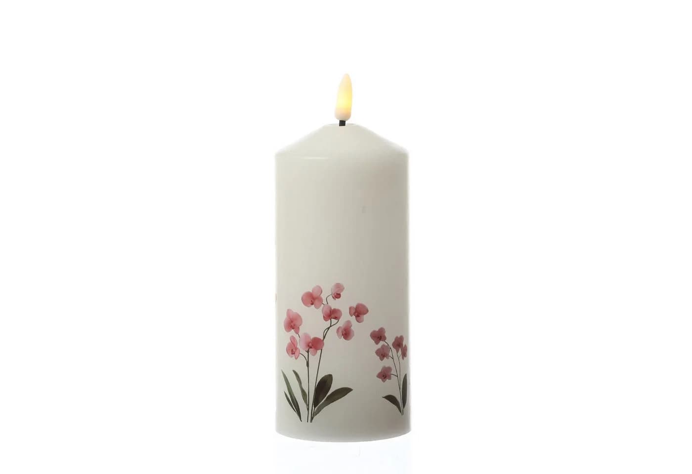 MARELIDA LED-Kerze mit Orchideen Motiv Echtwachs Timer - Bild 4