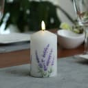 MARELIDA LED-Kerze mit Lavendelmotiv aus Echtwachs Bild 3