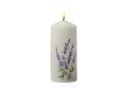 MARELIDA LED-Kerze Echtwachs mit Lavendelmotiv Timer Bild 1