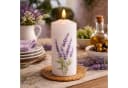 MARELIDA LED-Kerze Echtwachs mit Lavendelmotiv Timer Bild 2