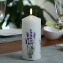 MARELIDA LED-Kerze Echtwachs mit Lavendelmotiv Timer Bild 3