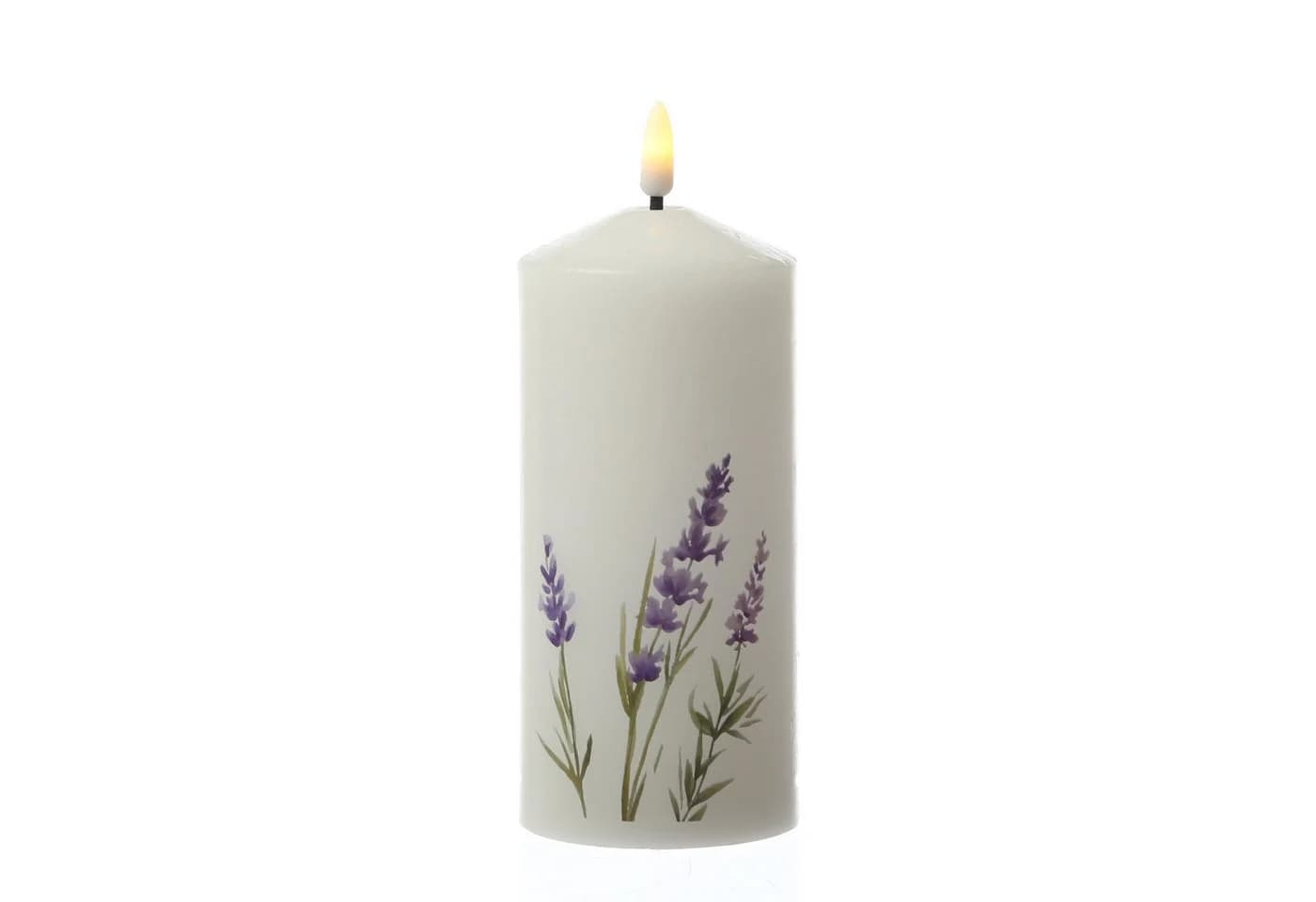 MARELIDA LED-Kerze Echtwachs mit Lavendelmotiv Timer - Bild 5