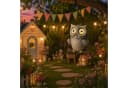 MARELIDA LED Solar Eule auf Schaukel Grau Gartenfigur Bild 4
