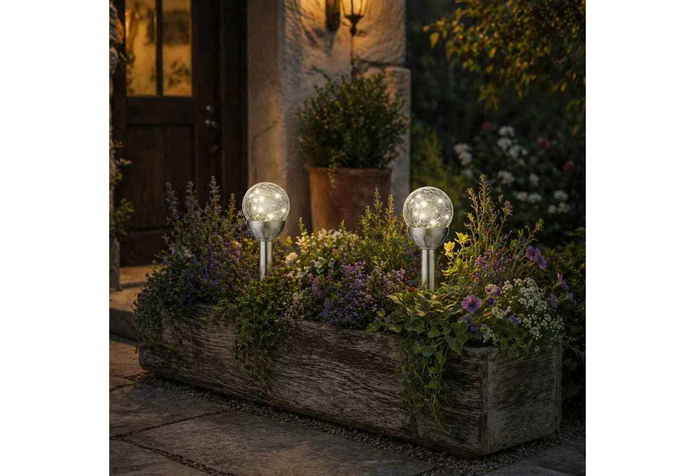 MARELIDA Solar Wegleuchte Bruchglas-Optik LED Gartenleuchte - Bild 3