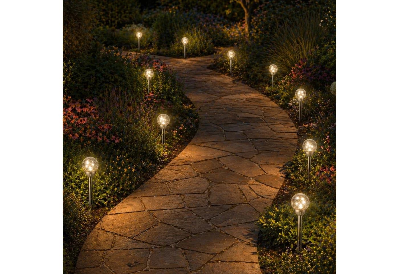MARELIDA Solar Wegleuchte Bruchglas-Optik LED Gartenleuchte - Bild 4