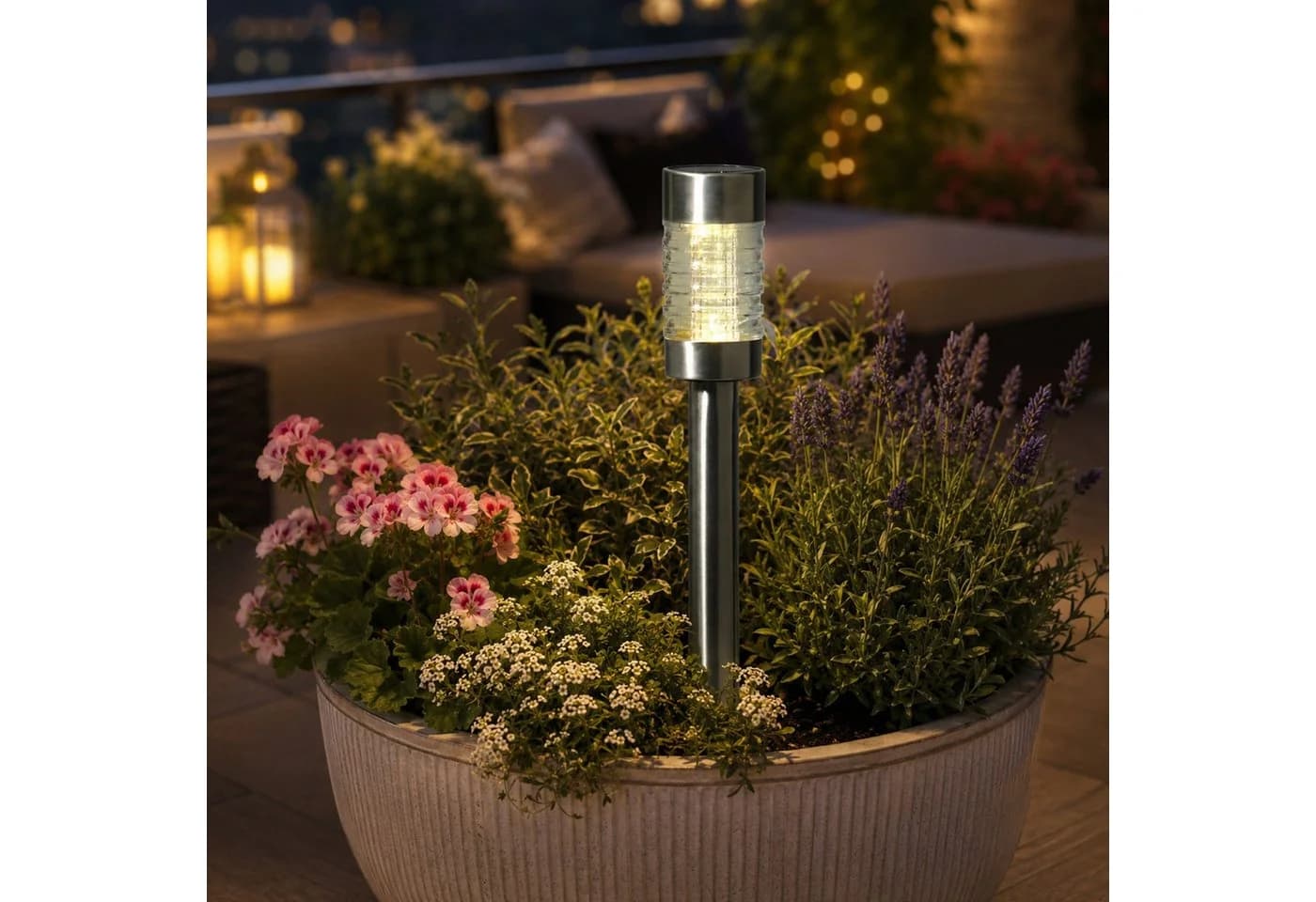 MARELIDA Solar Wegleuchten 4er Set Edelstahl Glas Warmweiß - Bild 3