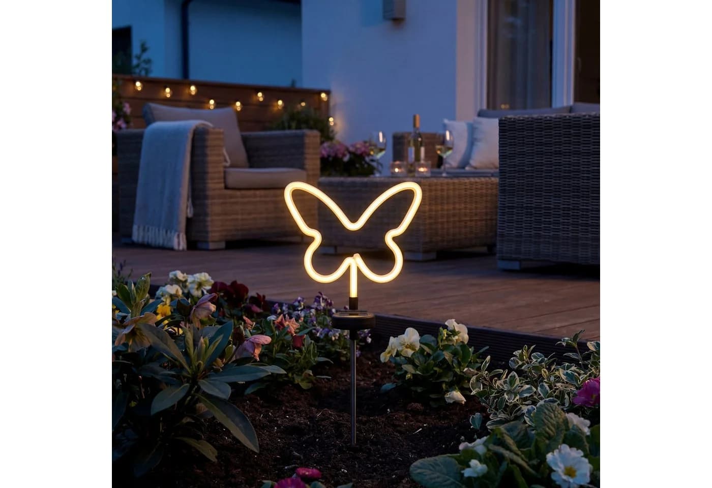 MARELIDA LED Solar Gartenstecker Schmetterling Gelb - Bild 2