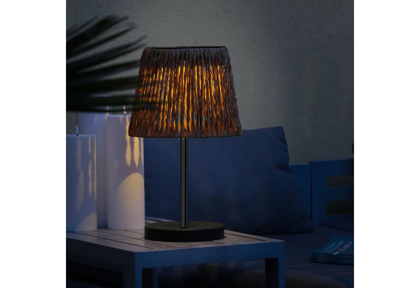 MARELIDA Solar Tischleuchte Rattan-Optik Warmweiß Außen