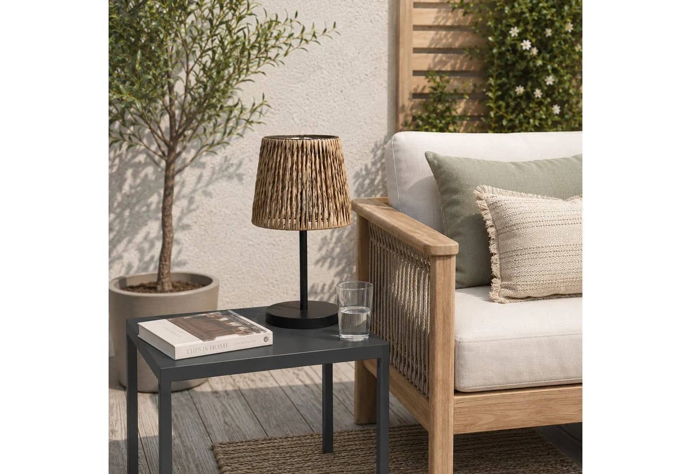 MARELIDA Solar Tischleuchte Rattan-Optik Warmweiß Außen - Bild 4