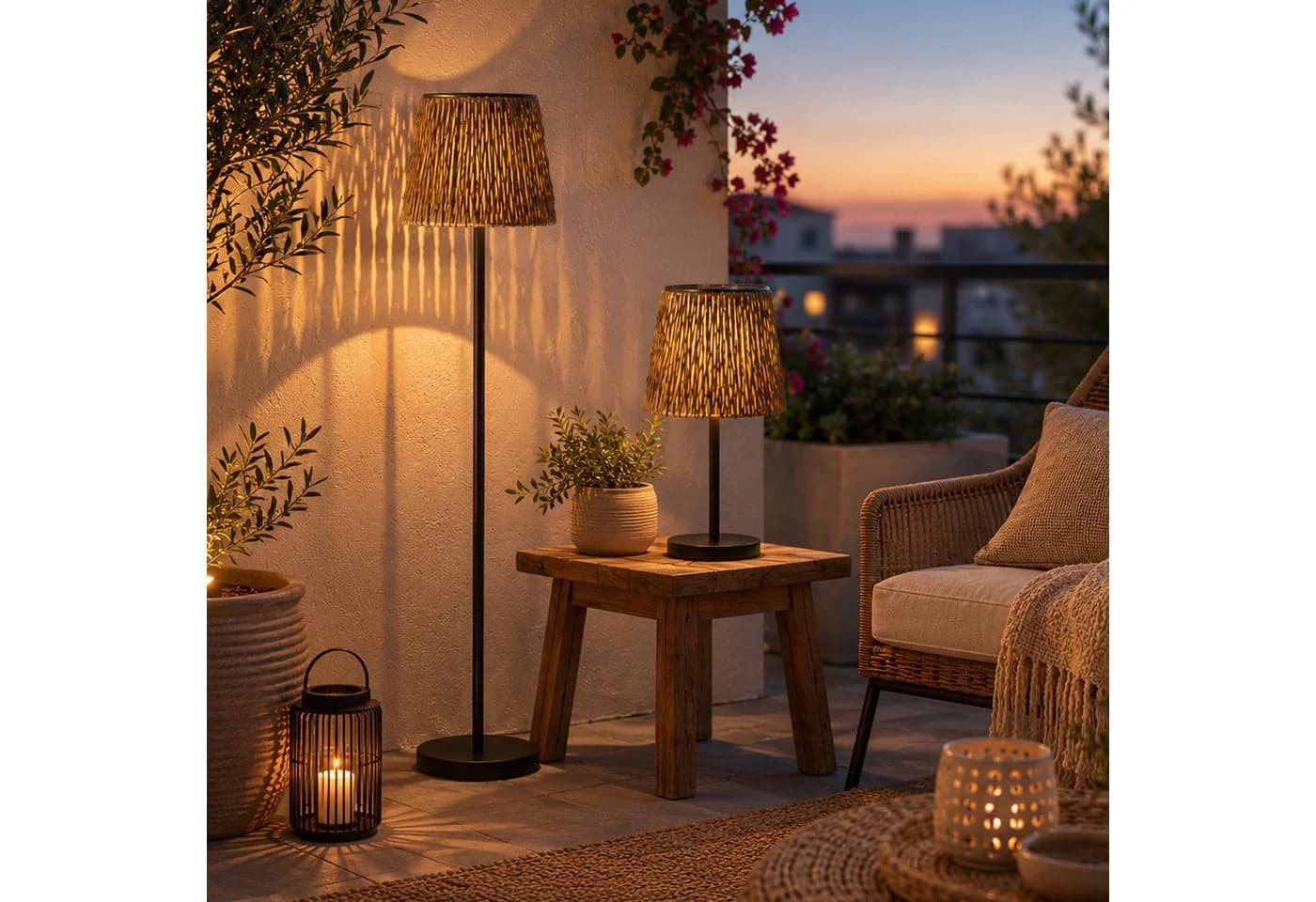 MARELIDA LED Solar-Stehlampe Braun Schwarz Rattan-Optik - Bild 4