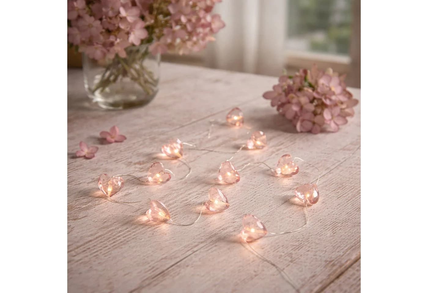 MARELIDA LED-Lichterkette Herzen 10 rosa Herzen 1,65m 12-flammig - Bild 4