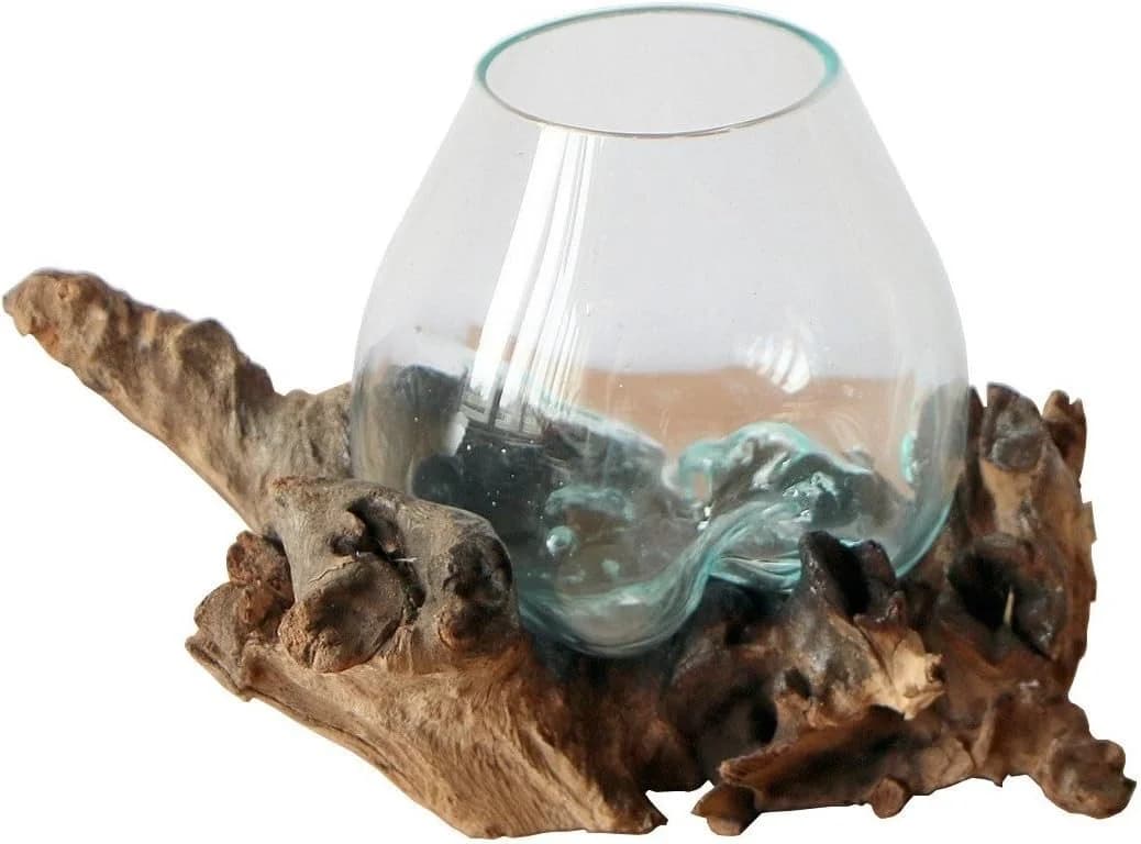 Wogeka Dekovase Glas auf Wurzelholz Gamal - Bild 2